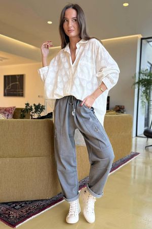 Anine Soft Touch Zip Jogger Washed Grey